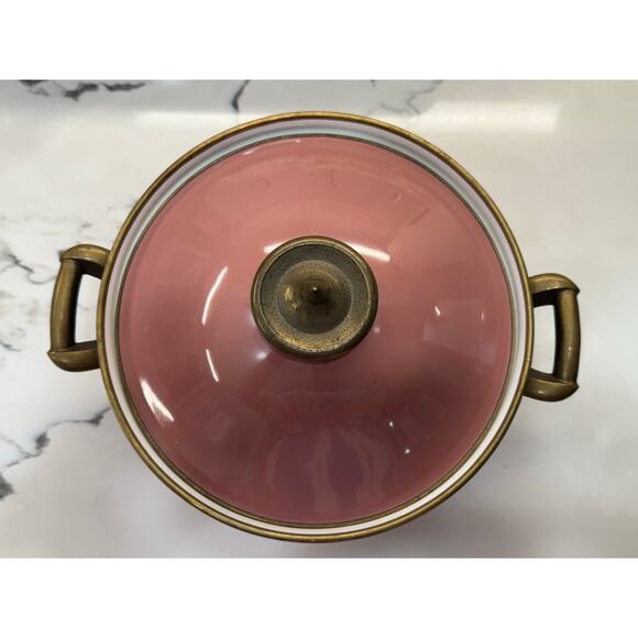 Mikasa Grande Chef Antique Rose UN512  Enamel Metal Ejiri Japan 3.25 Qt. - Picture 2 of 9